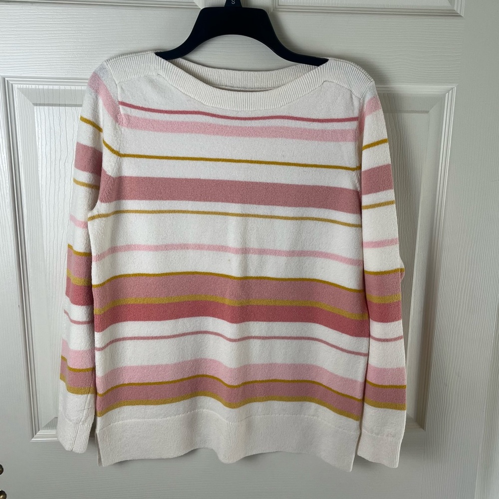 Striped Pink and Gold Women's Sweater